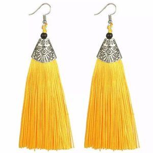 Yellow Tassel Earrings